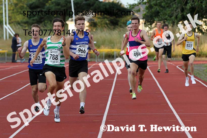 800 metres, 2021 North East Grand Prix 6, Monkton, Wednesday, August 4th. Photo: David T. Hewitson/Sports for All Pics